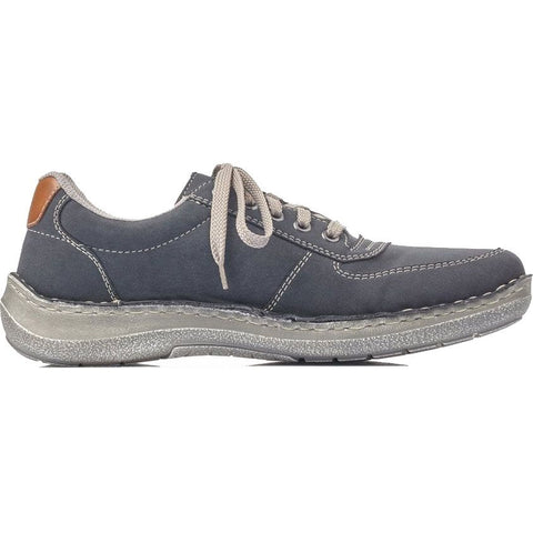 Rieker 03030-14 Blue Mens Casual Comfort Lace Up Side Zip Wide Fit Shoes