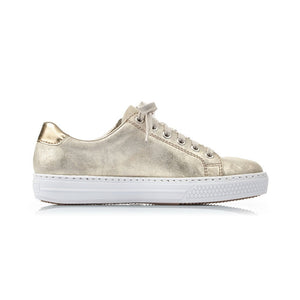 Rieker L59L8-62 Gold (Beige) Womens Casual Comfort Lace/Zip Up Shoes