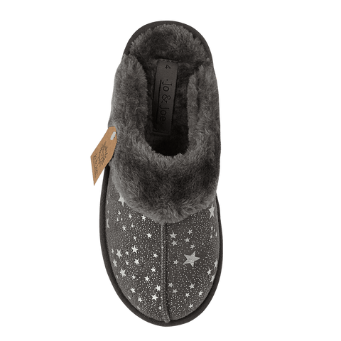 Jo & Joe Tiggi Dark Grey Womens Comfort Slippers