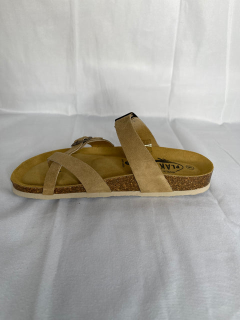 Plakton 181032 Savannah Mushroom Womens Casual Comfort Leather Sandals