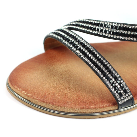 Lunar JLH321 Blaise II Black Womens Comfortable Summer Sandals