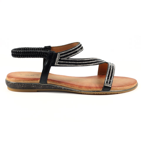 Lunar JLH321 Blaise II Black Womens Comfortable Summer Sandals