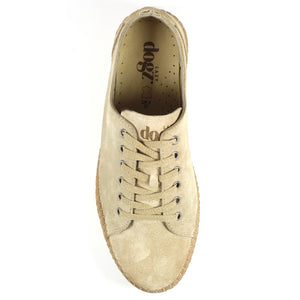 Lazy Dogz Maddison Beige Womens Casual Comfort Leather Trainer