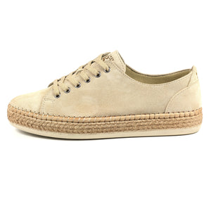 Lazy Dogz Maddison Beige Womens Casual Comfort Leather Trainer