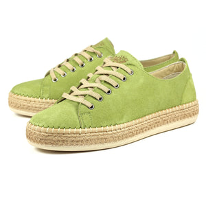 Lazy Dogz Maddison Olive Green Womens Casual Comfort Leather Trainer