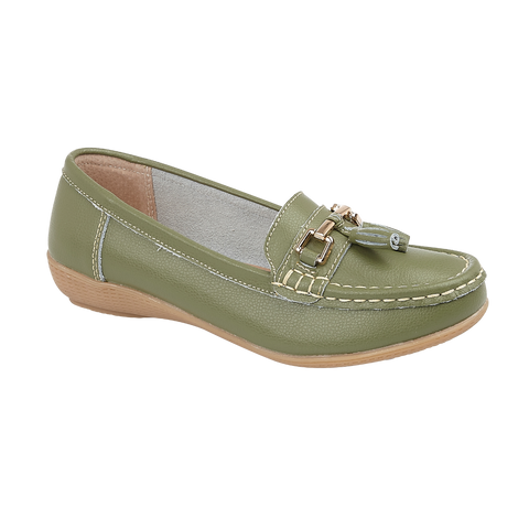 Jo & Joe Nautical Mistletoe Womens Slip On Leather Loafers Moccasins Casual Shoes