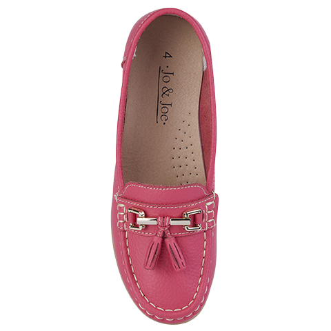 Jo & Joe Nautical Watermelon Womens Slip On Leather Loafers Moccasin Casual Shoe