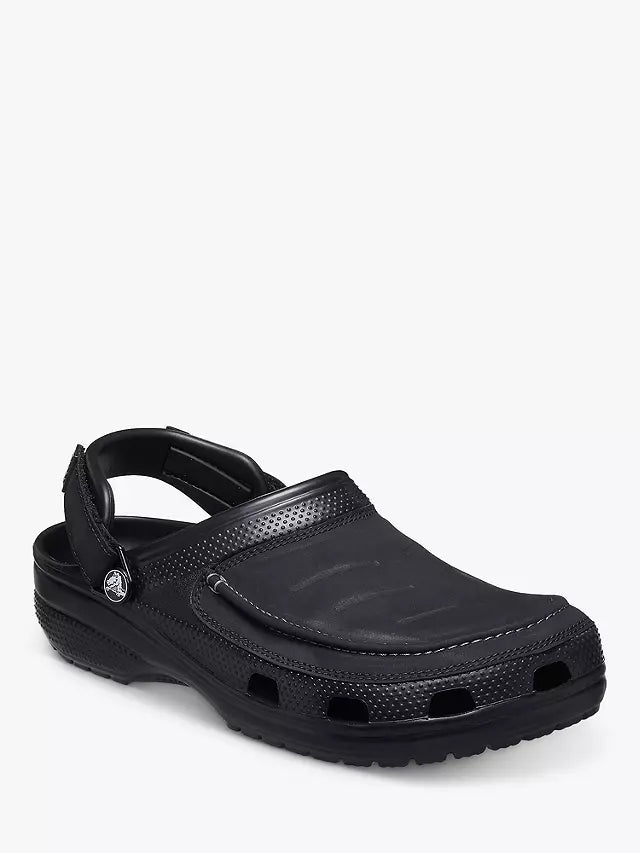 Crocs Yukon 2 Vista Clog Black Mens Slip On Leather Shoes Walking Casual Sandals