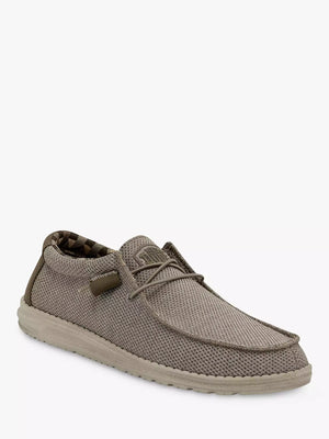 Hey Dude Wally Sox Beige Men's Slip On Canvas Shoes