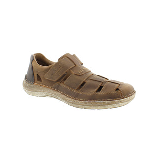 Rieker 03078-25 Mens Closed Toe Leather Touch Fastening Sandals