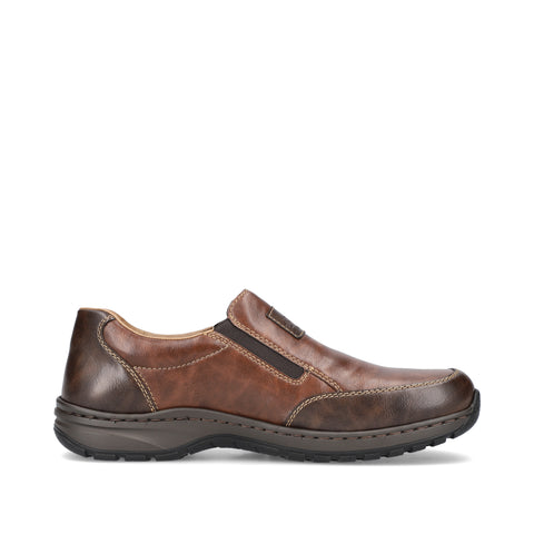 Rieker 03354-26 Brown Mens Casual Comfort Slip On Shoes