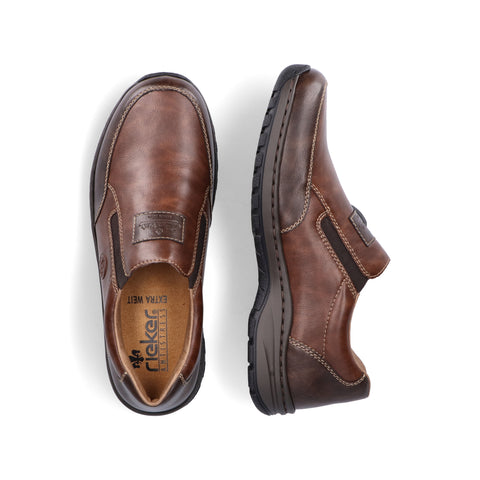 Rieker 03354-26 Brown Mens Casual Comfort Slip On Shoes