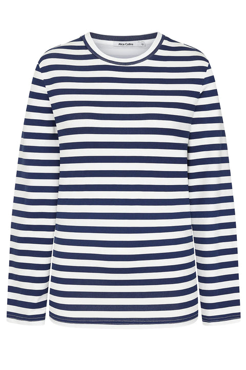Alice Collins April Top Navy & White