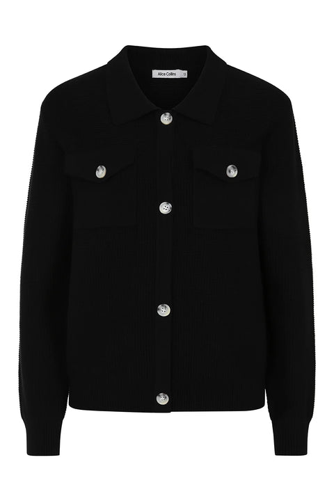 Alice Collins Coco Button Cardi Black