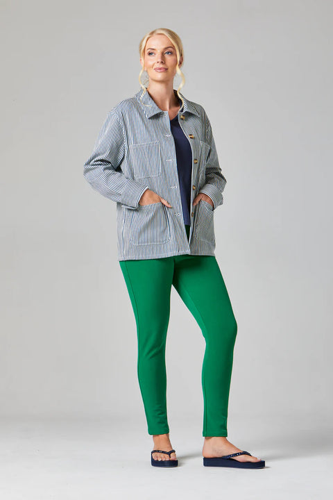 Alice Collins Millie Striped Jacket Wild Oat and Rich Navy