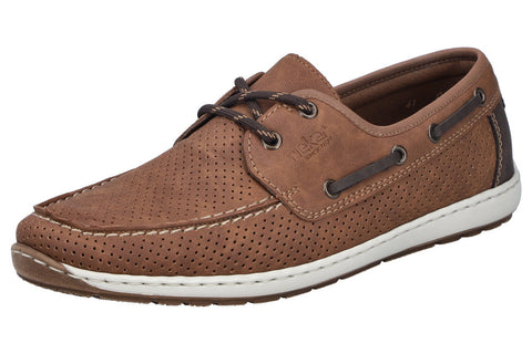 Rieker 08816-24 Mens Brown Casual Comfort Lace Up Boat Deck Shoes