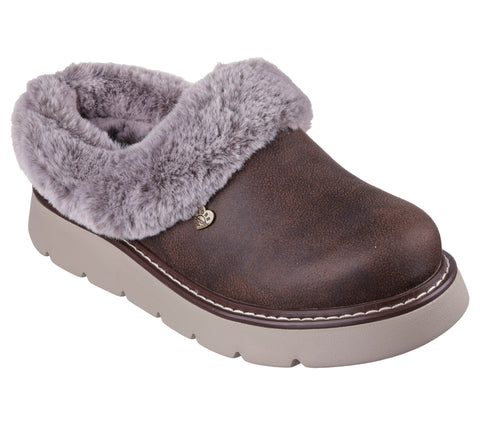 Skechers 114762/CHOC Chocolate Womens Keepsakes Lite - Cozy Blend Comfort Soft Slip On Mule Slippers