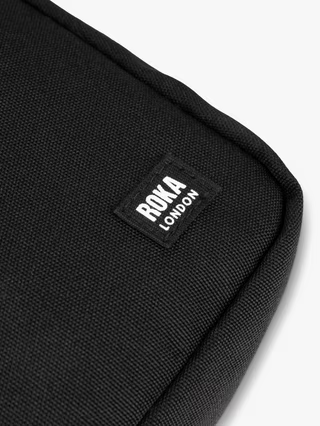 Roka Bond All Black Ash Recycled Canvas Crossbody Bag