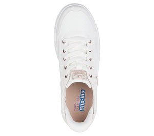 Skechers Slip-Ins 114825/WHT White BOBS D'Vine - So Flattered Womens Casual Comfort Hands Free Slip On Shoes Trainers