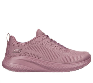 Skechers 117209/Ras Raspberry Womens Bobs Sport Squad Chaos - Face Off Casual Comfort Lace Up Trainers