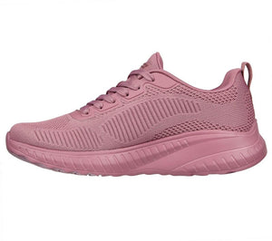 Skechers 117209/Ras Raspberry Womens Bobs Sport Squad Chaos - Face Off Casual Comfort Lace Up Trainers