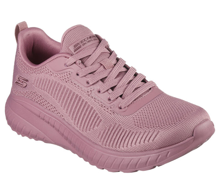 Skechers 117209/Ras Raspberry Womens Bobs Sport Squad Chaos - Face Off Casual Comfort Lace Up Trainers