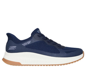 Skechers Slip - Ins 117624/NVY Navy BOBS Squad 4 - Staple Look Womens Casual Comfort Hands Free Slip On Trainers Shoes