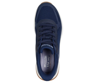 Skechers Slip - Ins 117624/NVY Navy BOBS Squad 4 - Staple Look Womens Casual Comfort Hands Free Slip On Trainers Shoes