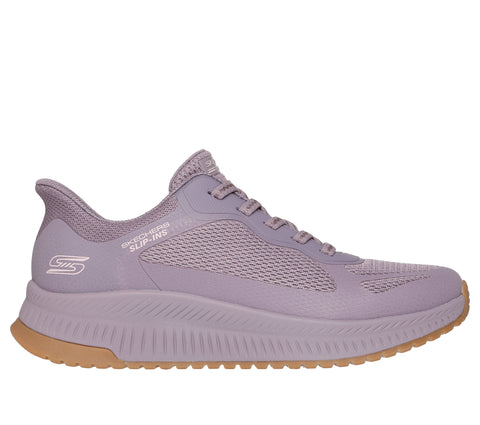 Skechers Slip - Ins 117624/PUR Purple Bobs Squad 4 - Staple Look Womens Casual Comfort Hands Free Slip On Shoes