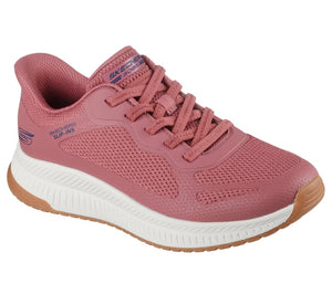 Skechers Slip - Ins 117624/ROS Rose BOBS Squad 4 - Staple Look Womens Casual Comfort Hands Free Slip On Shoes