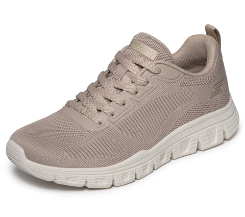 Skechers 117700/TPE Taupe Bobs B Lite Womens Casual Comfort Lace Up Trainers