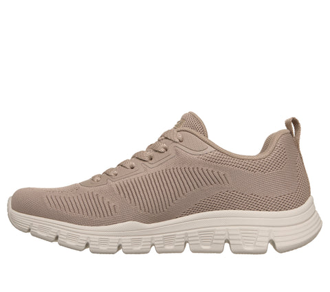Skechers 117700/TPE Taupe Bobs B Lite Womens Casual Comfort Lace Up Trainers