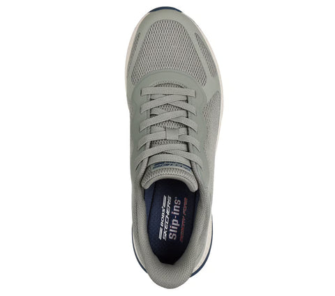 Skechers Slip - Ins 118423/OLV Olive BOBS Squad Chaos 4 - Mens Casual Comfort Hands Free Slip On Shoes