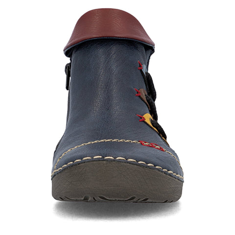 Rieker 72581-14 Blue Womens Casual Comfort Zip Up Ankle Boots