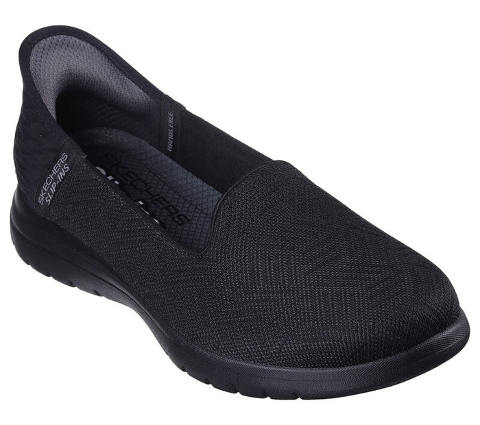 Skechers Slip - Ins 138182/BBK Black Womens On - The - Go Flex - Clover Hands Free Slip On  Trainers Shoes