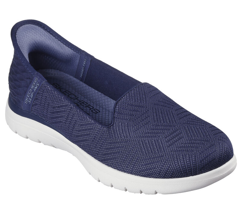 Skechers Slip - Ins 138182/NVW Navy White Womens On - The - Go Flex - Clover Hands Free Slip On  Trainers Shoes