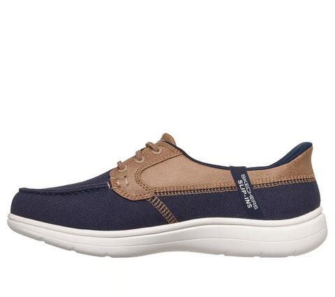 Skechers Slip - Ins 138410/NVY Navy On The Go Flex Radiant - Sandy Womens Casual Comfort Hands Free Slip On Shoes