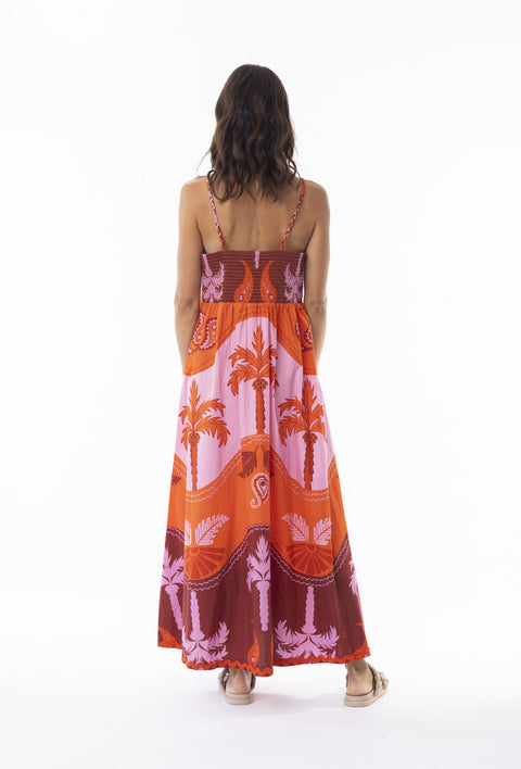 Escape By OQ Celeste Orange Strappy Dress 30145
