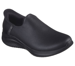 Skechers Slip Ins 149593/BBK Black Womens Ultra Flex 3.0 All Smooth Casual Comfort Slip On Shoes