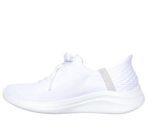 Skechers Slip - Ins 149710/WHT White Ultra Flex- Brilliant Path Womens Casual Comfort Hands Free Slip On Shoes