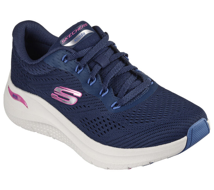 Skechers 150051/NVMT Navy/Multi Arch Fit 2.0 Big League Womens Lace Up Trainers