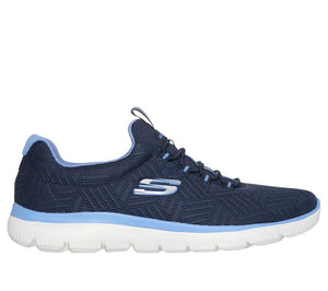 Skechers 150119/NVBL Navy/Blue Summits - Artistry Chic Womens Casual Comfort Stretch Laces Slip On Trainers