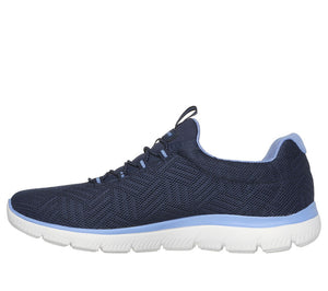 Skechers 150119/NVBL Navy/Blue Summits - Artistry Chic Womens Casual Comfort Stretch Laces Slip On Trainers