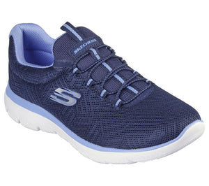 Skechers 150119/NVBL Navy/Blue Summits - Artistry Chic Womens Casual Comfort Stretch Laces Slip On Trainers