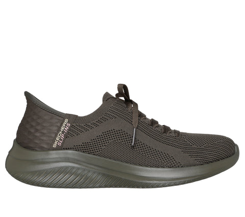 Skechers Slip - Ins 150447/OLV Olive Ultra Flex 3.0 - Pure Color Womens Casual Comfort Hands Free Slip On Shoes