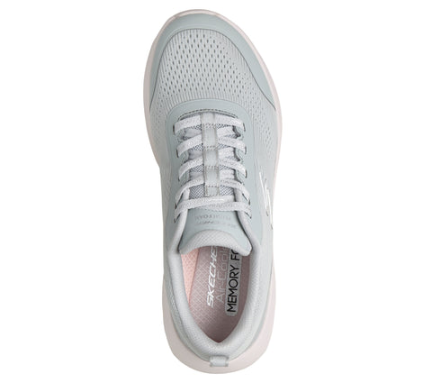 Skechers 150572/GYPK Grey Pink Skechers Plush Foam Womens Casual Comfort Lace Up Trainer