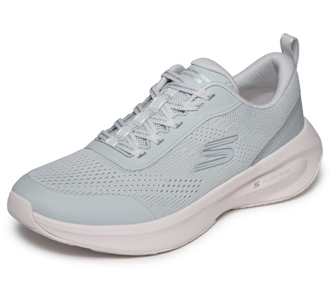 Skechers 150572/GYPK Grey Pink Skechers Plush Foam Womens Casual Comfort Lace Up Trainer