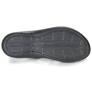 Crocs Swiftwater Black/Black Womens Flexible Slip On Sandals
