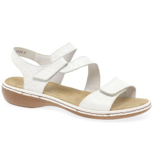 Rieker 659C7-80 White Womens Casual Comfort Touch Fastening Sling Back Sandals