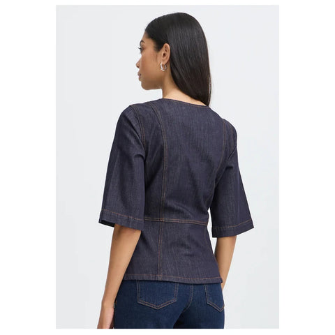 B.Young Bykanea Peplum Blouse 20819355 Dark Denim